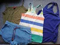 Zestaw Zara Terranowa Bershka 3x top i spodenki r. 36/S