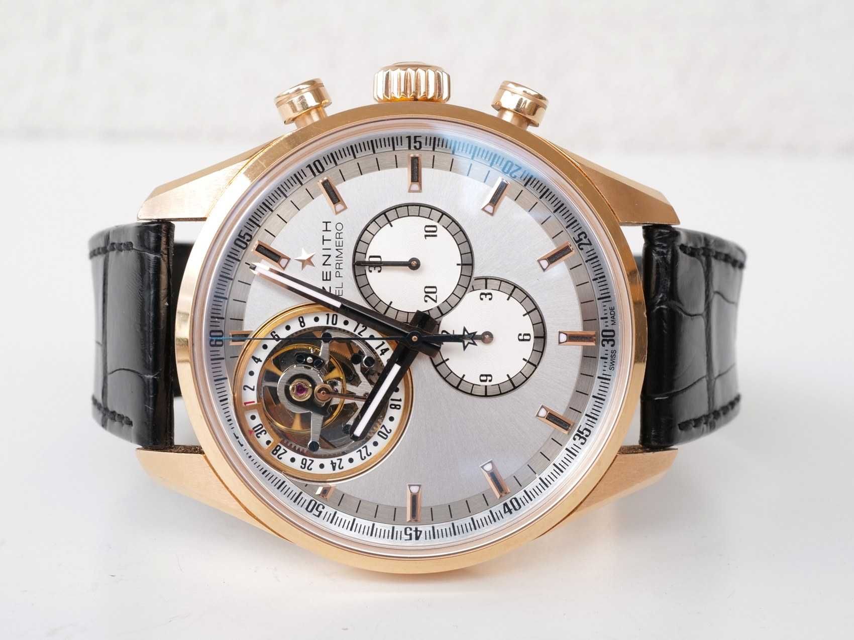 Zenith El Primero Tourbillon Open Date Chronograph 18K Rose Gold