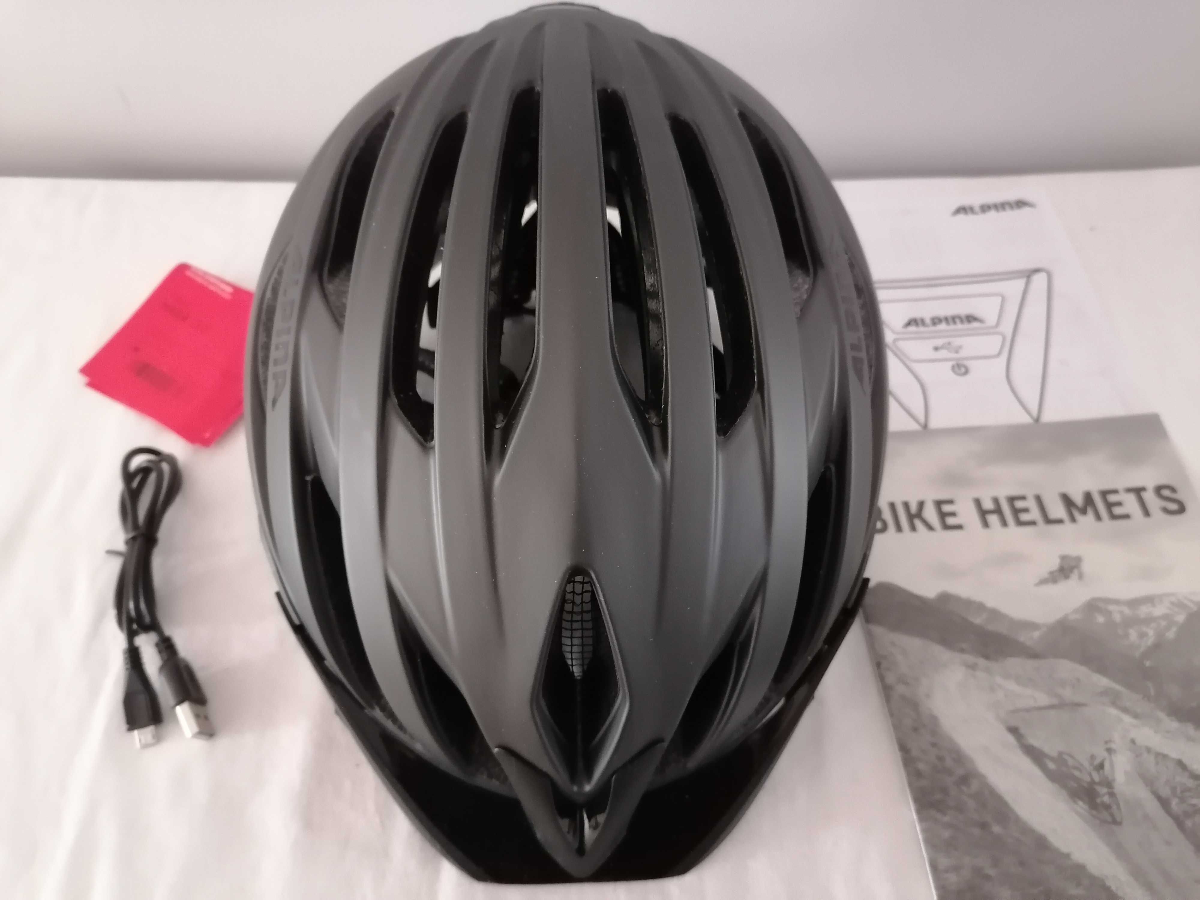 Kask rowerowy Alpina Urban Haga LED Matt Black L 58-63cm