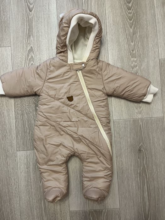 Дитячий демісезонний комбінезон бежевий, розмір 68 (3-6 місяців)