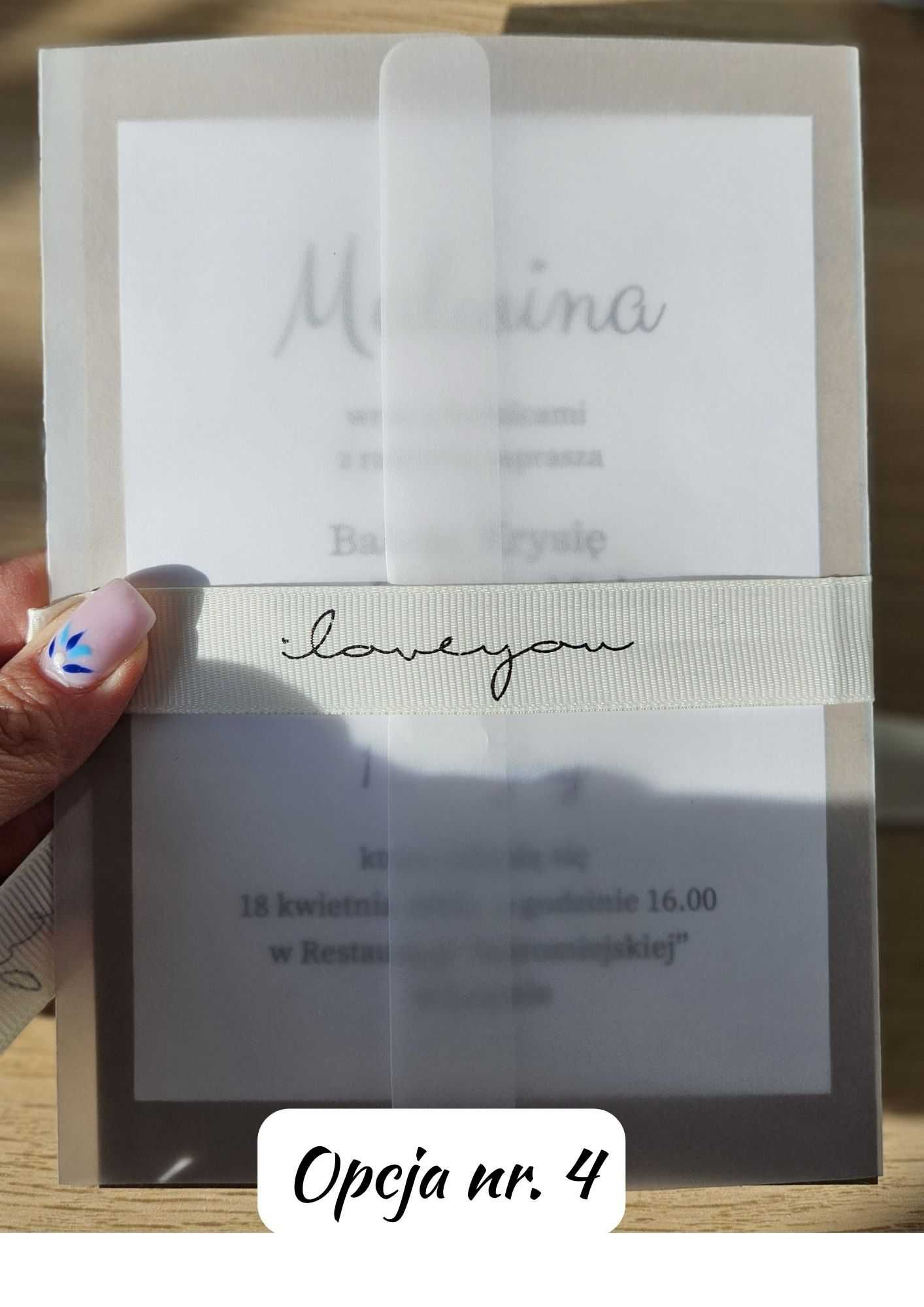 Personalizowane zaproszenia Ślubne, Wesele, ozdobna koperta,