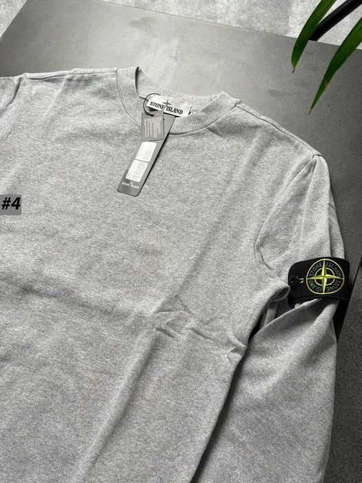 Серый Свитшот Stone Island | Чоловіча Кофта Стон Айленд Сіра