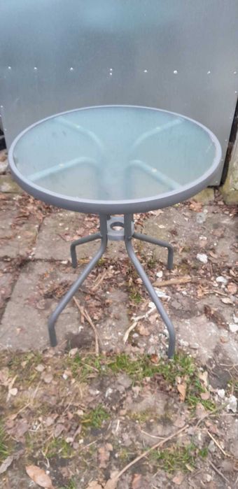 Stół stolik szary blat hartowany kawowy