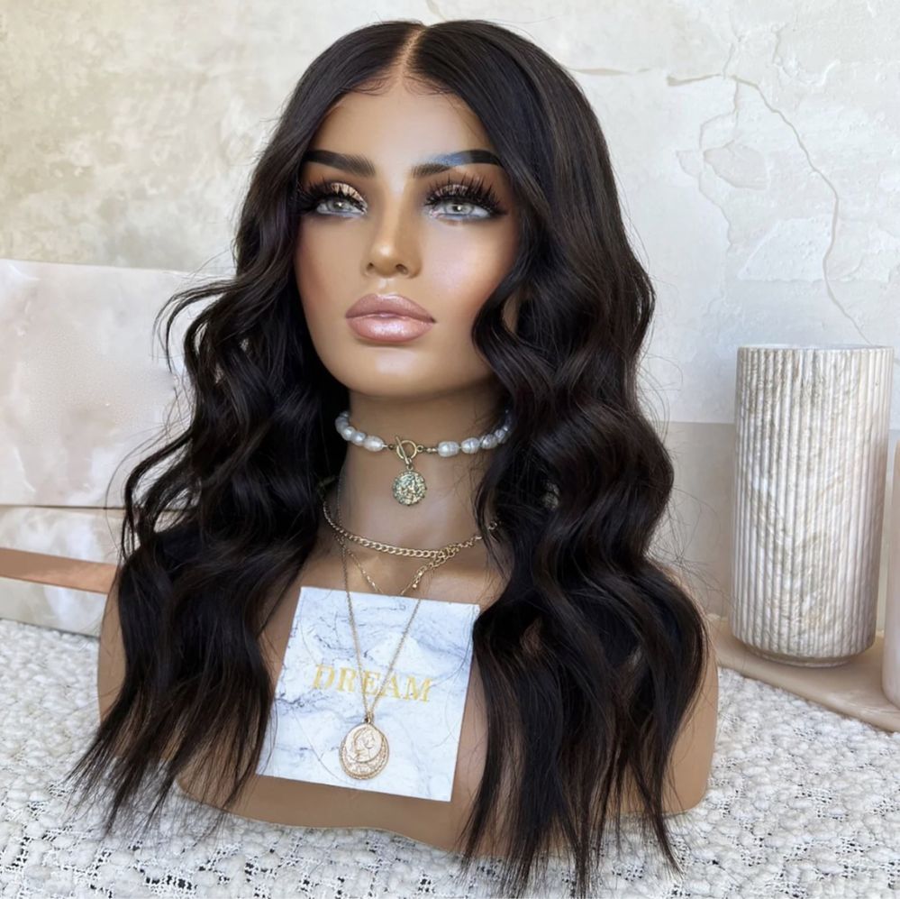 nowa naturalna peruka lace front 100% ludzki włos na co dzień