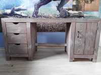 Drewniane solidne biurko, duże drewniane biurko  170x80x55