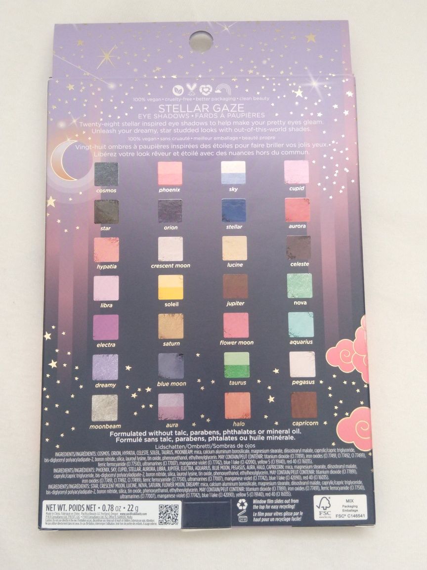 Pacifica stellar gaze vegan paleta paletka cieni do powiek