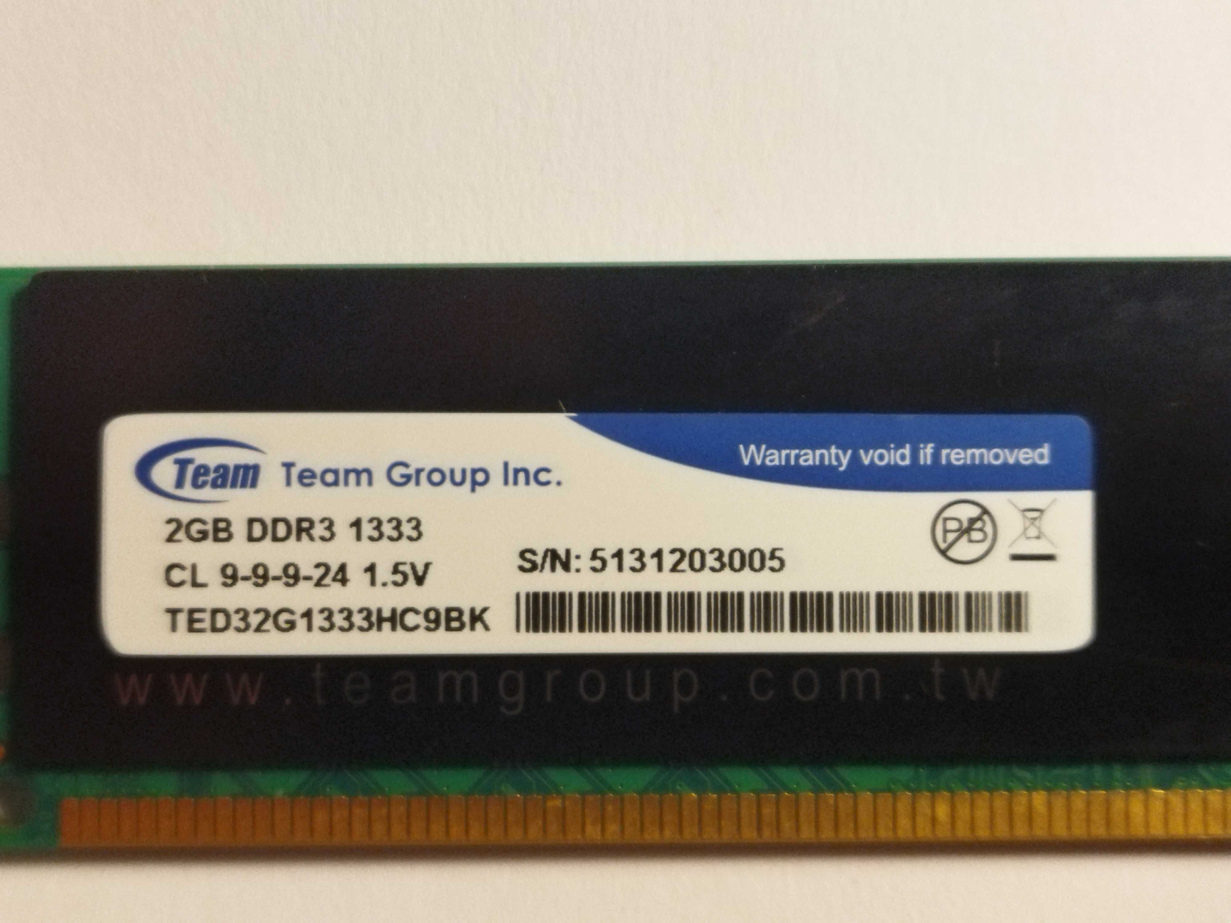 Оперативна пам'ять Team elite 2*2Gb DDR3 1333 з радіатором