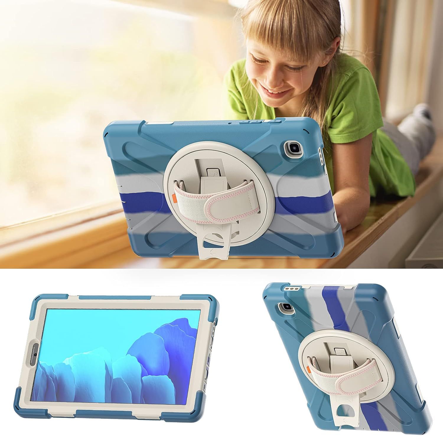 Etui do Samsung Galaxy Tab A7 10.4” z Paskiem na Ramię Niebieskie