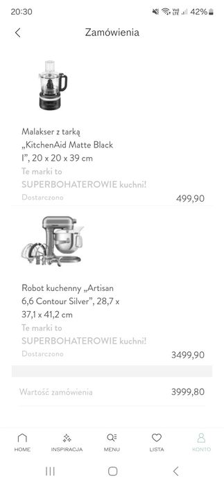 KitchenAid Artisan 6.6 L, nowy mikser