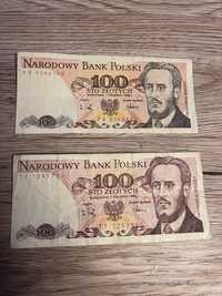 2x  banknot 100 zl PRL banknoty stare pieniądze