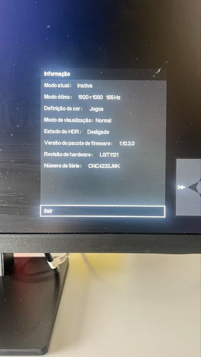 Monitor Hp omen 165hz