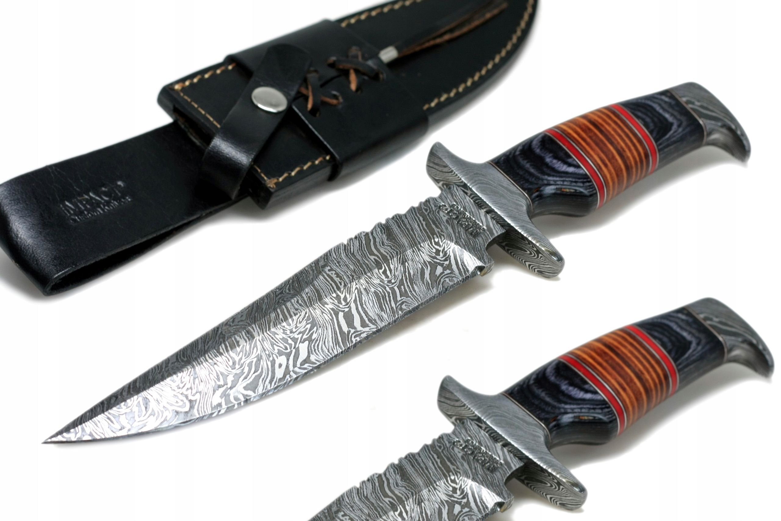 Nóż myśliwski BOWIE Impact HS-529 taktyczny stal DAMASCEŃSKA PAKKA