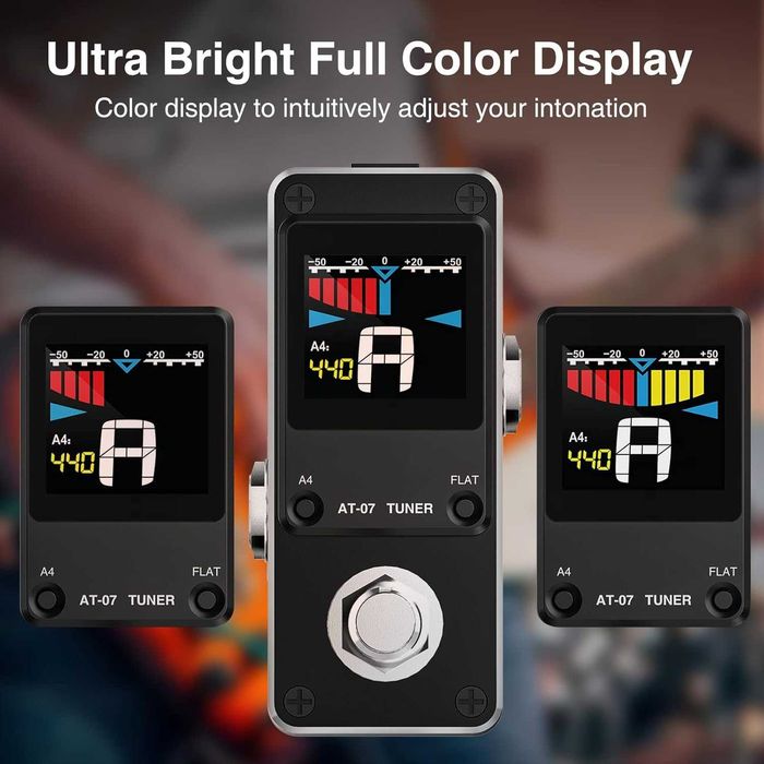 LEKATO Pedał tunera chromatycznego do gitary i basu, mini