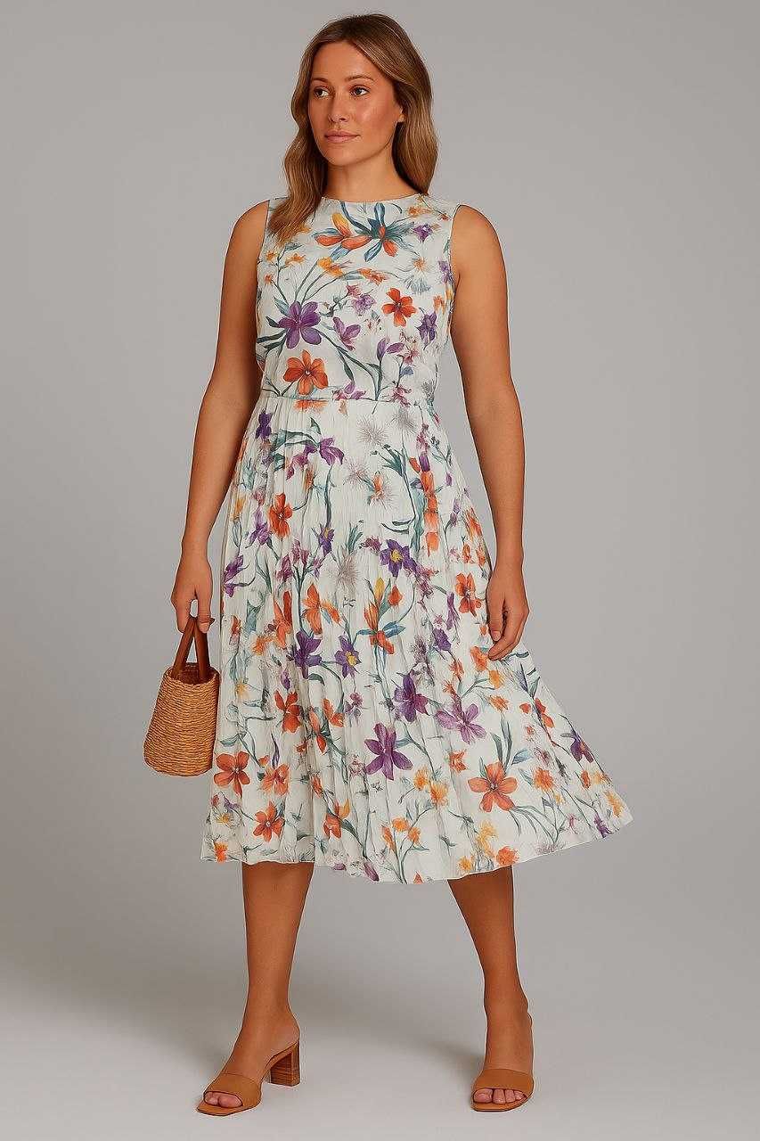 Шифоновое плиссированное летнее платье в цветы Bonmarche