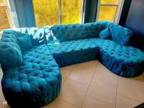 sofa narożnik CHESTERFIELD funkcja spania kanapa narożna MORSKA U-FOrm