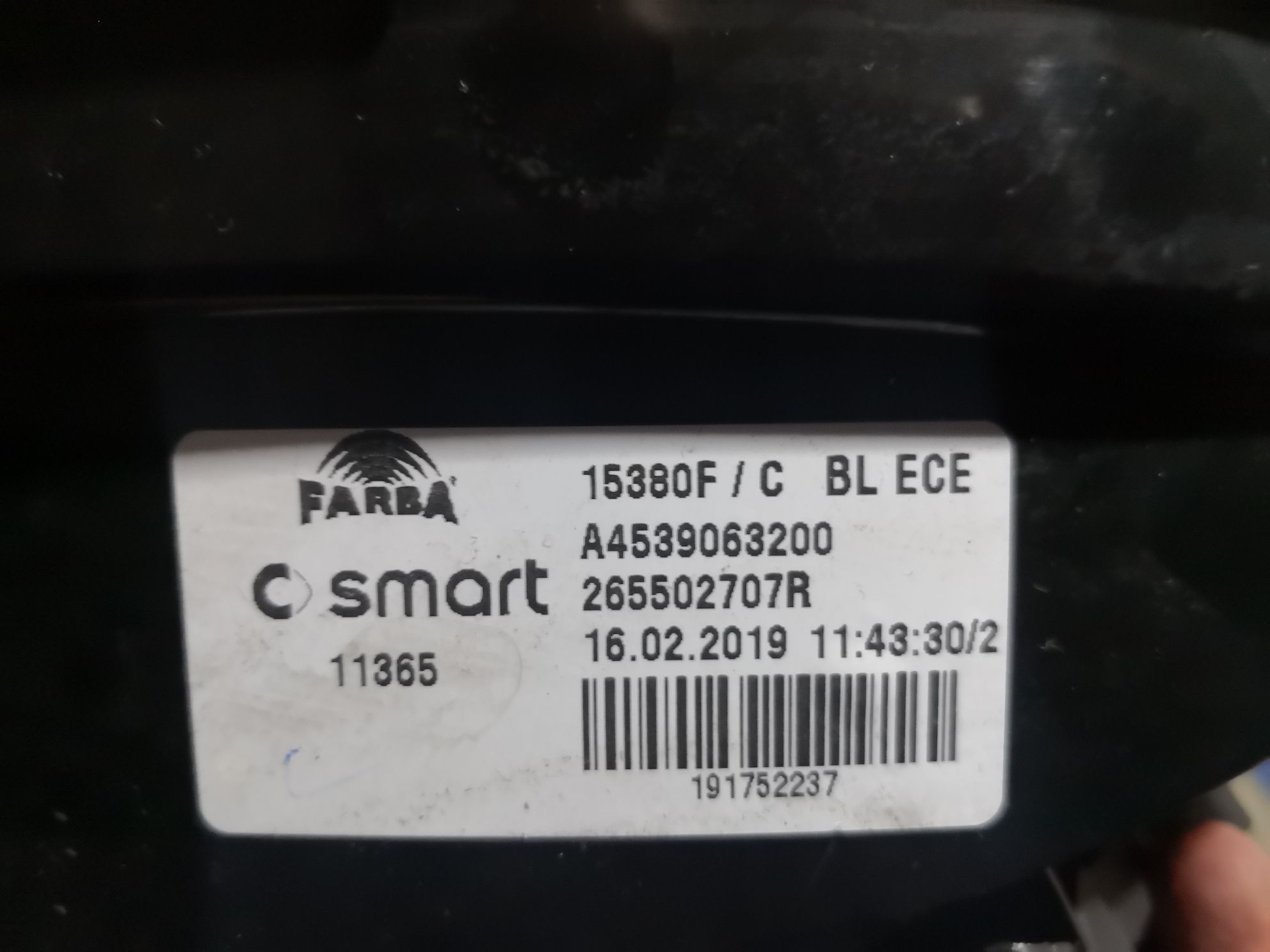 SMART FORFOUR II 453 Lampa Prawa Tylna Prawy Tył Oryginał Wkład Ramka