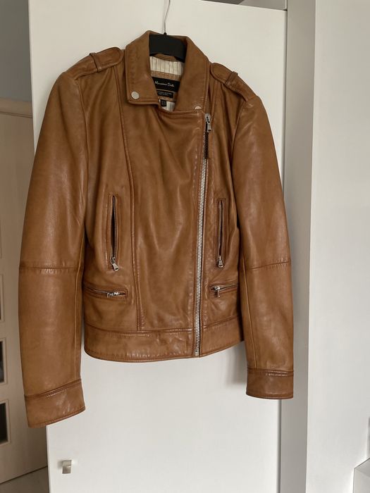 Куртка косуха шкіряна Massimo Dutti xs