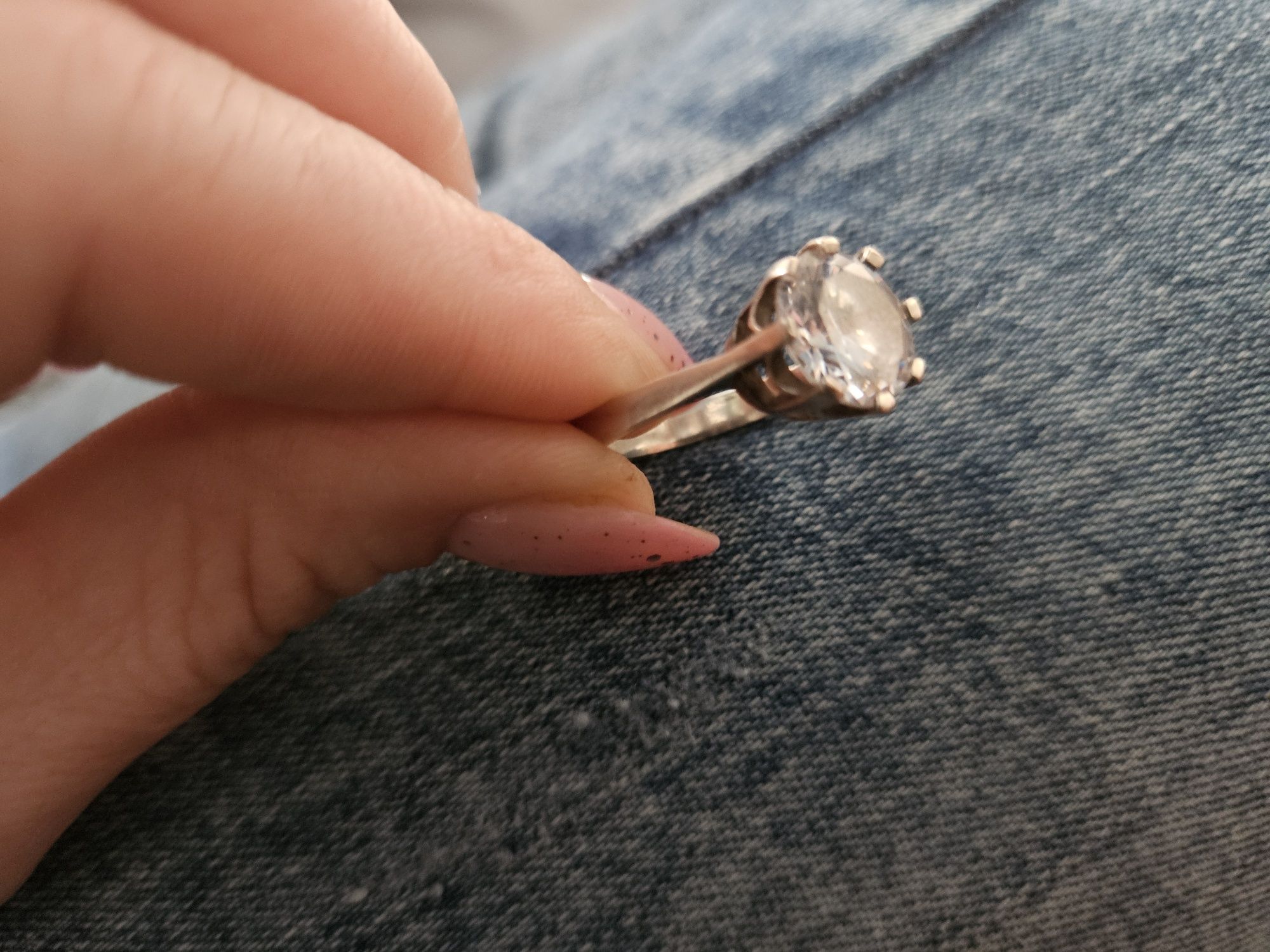 Srebrny duży pierścionek próba 925
