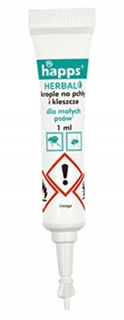 HAPPS Herbal - krople na pchły i kleszcze dla małych psów do 10kg 4szt