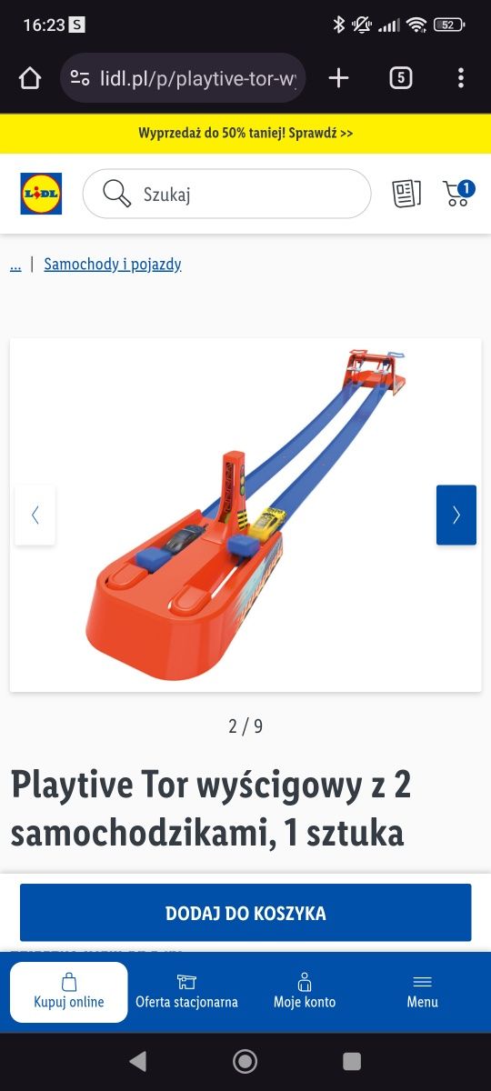 Tor wyścigowy plus dwa samochodziki