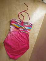 Włoski różowy kolorowy tęczowy strój kąpielowy jednoczęściowy S