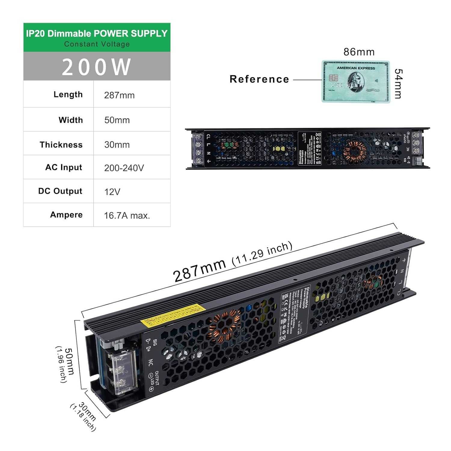 REYLAX - Transformator niskonapięciowy 12 V 200 W/ sterownik zasilania