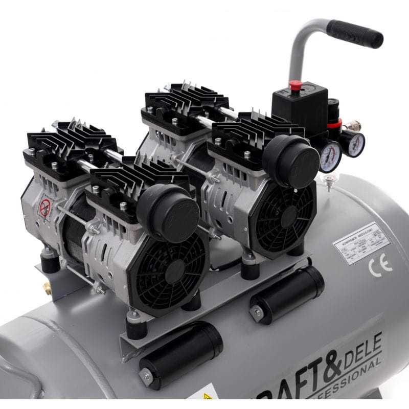 KRAFT&DELE Kompresor Bezolejowy Sprężarka 100l 2x1500w 8Bar KD1398