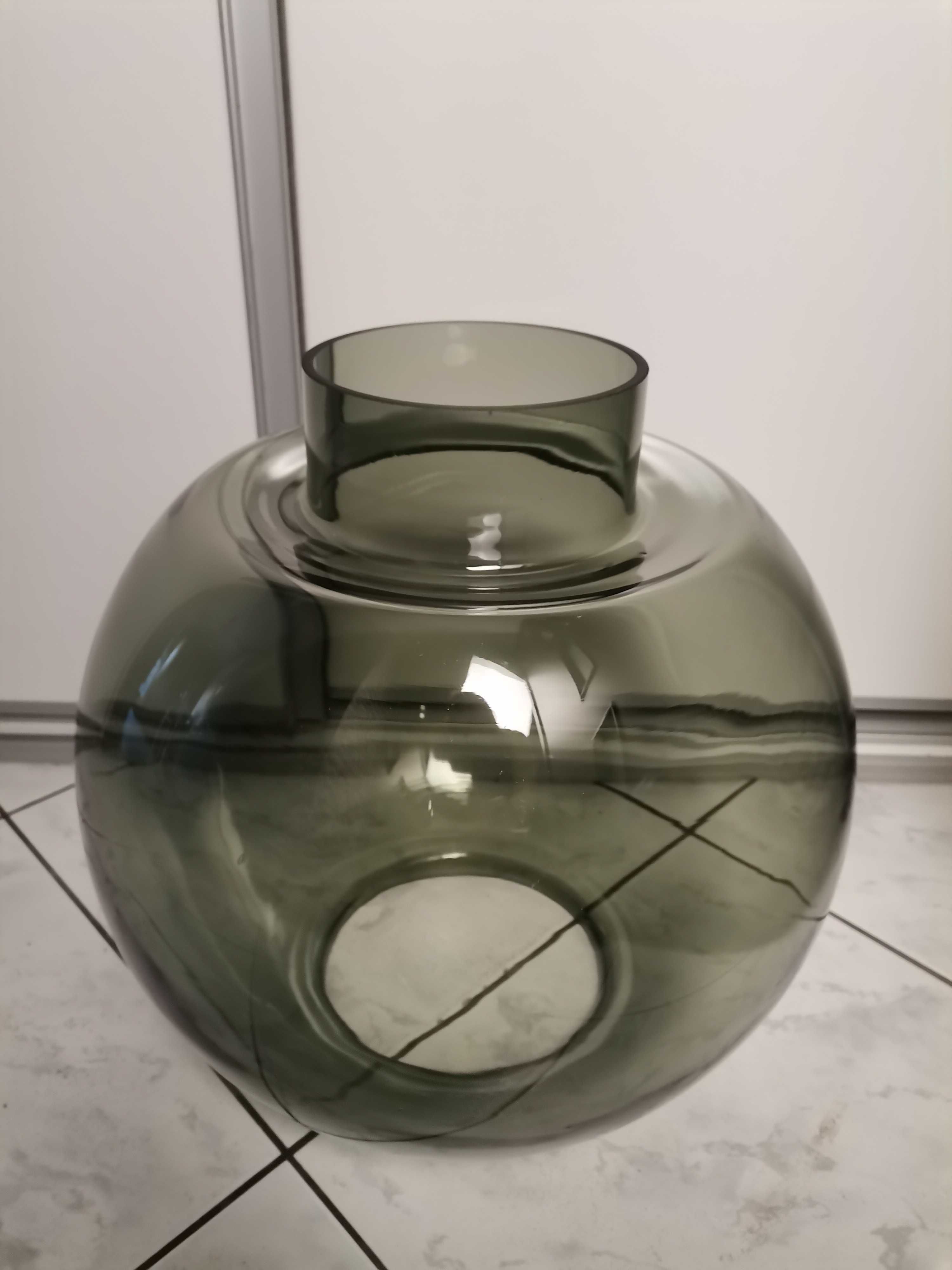 Szklany klosz dymny-kula,średnica 35 cm