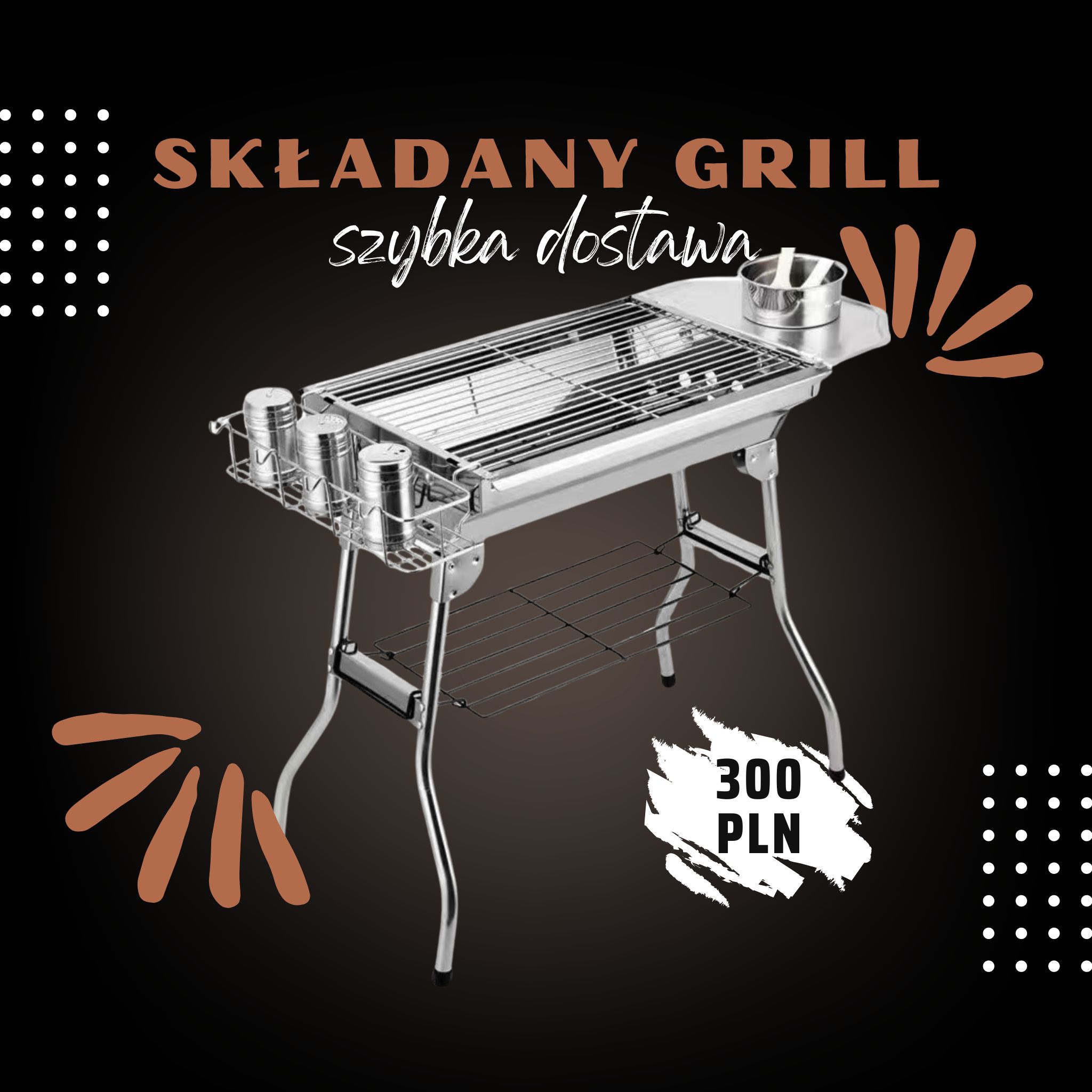 Ogrodowy Turystyczny Piknikowy Grill węglowy BBQ |najtańszy na rynku|