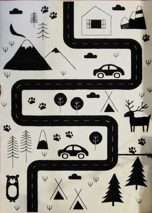 Dywan leśna droga pokój dziecięcy 219cm x 163cm