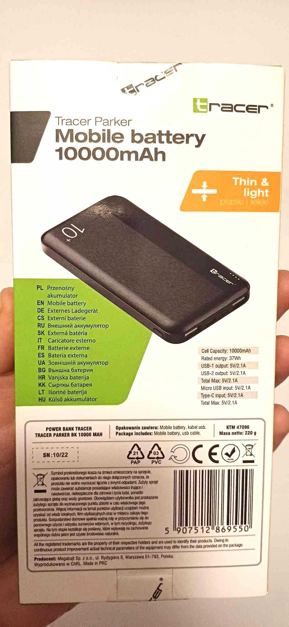 PowerBank TRACER Parker Mobile battery 10000mAh _ 2x USB