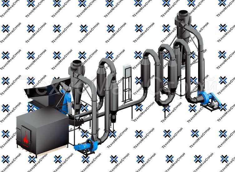 Двуконтурна аеродинамічна сушилка, сушка для тирси 800кг/год