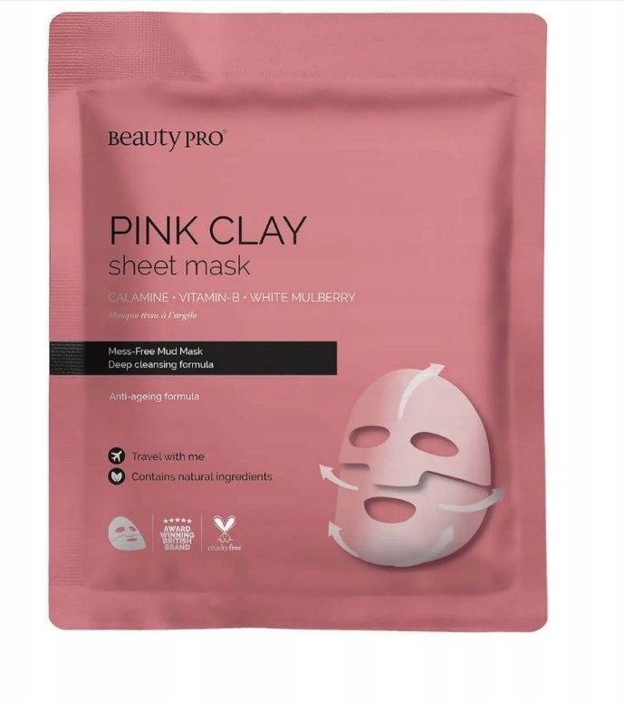 Maska do twarzy z różową glinką