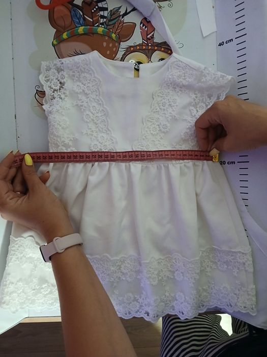 Sukienka do chrztu, koronkowa, r 80
