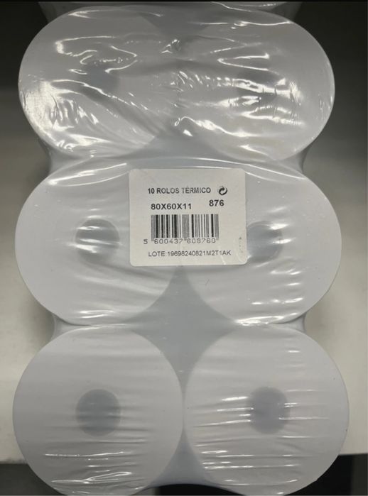10 Rolos papel Termico 80x60x11
