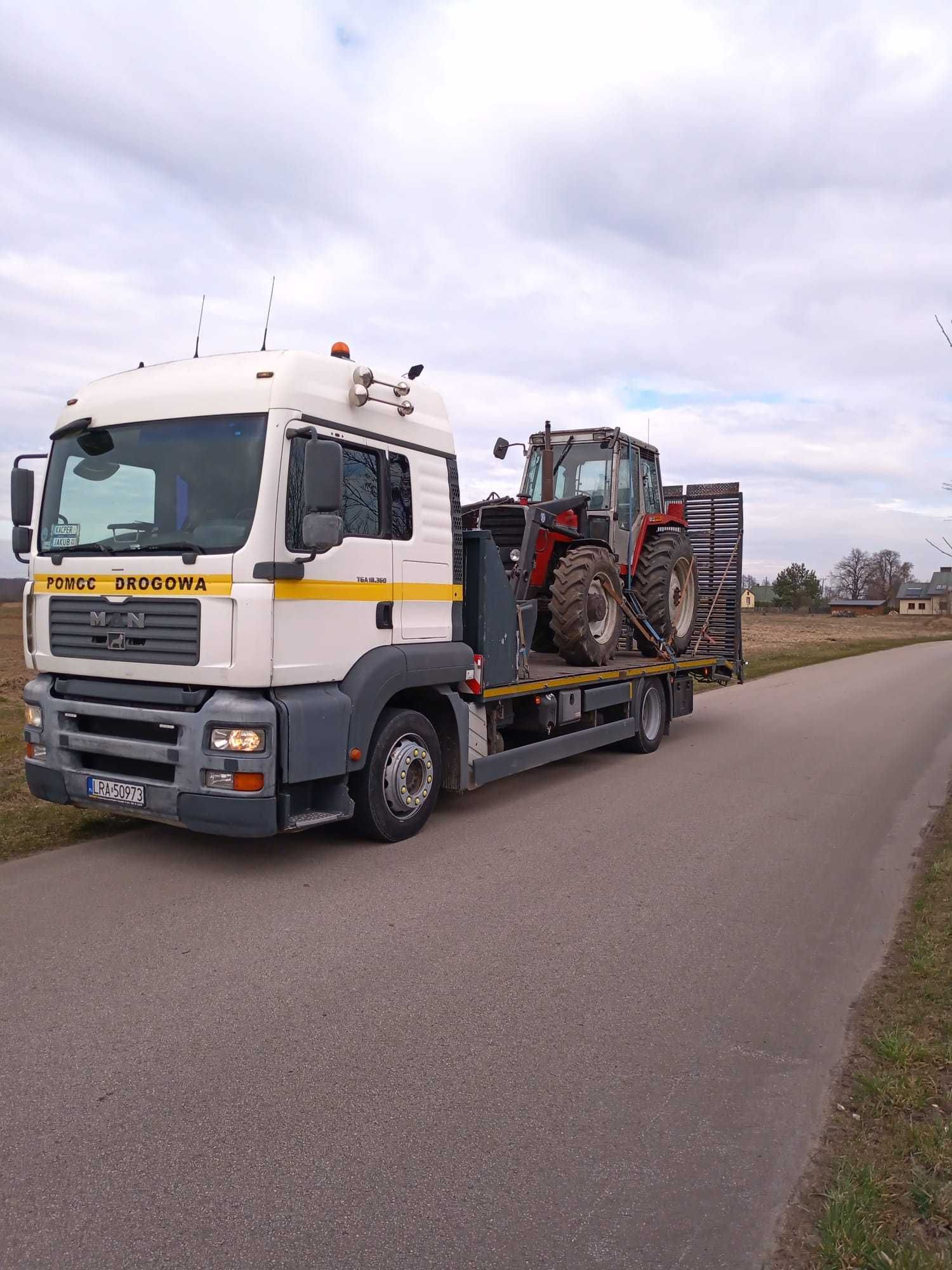 Transport, laweta, przewóz maszyn rolniczych, budowlanych, ciężarowych