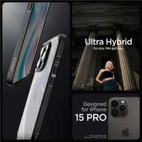 Etui Spigen Crystal Hybrid, Matowe Czarne - Iphone 15 Pro