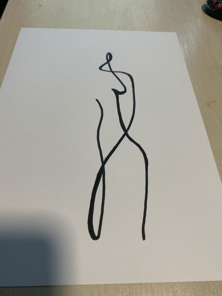 Obraz rysunek plakat grafika line art minimalizm kobieta akt art deco