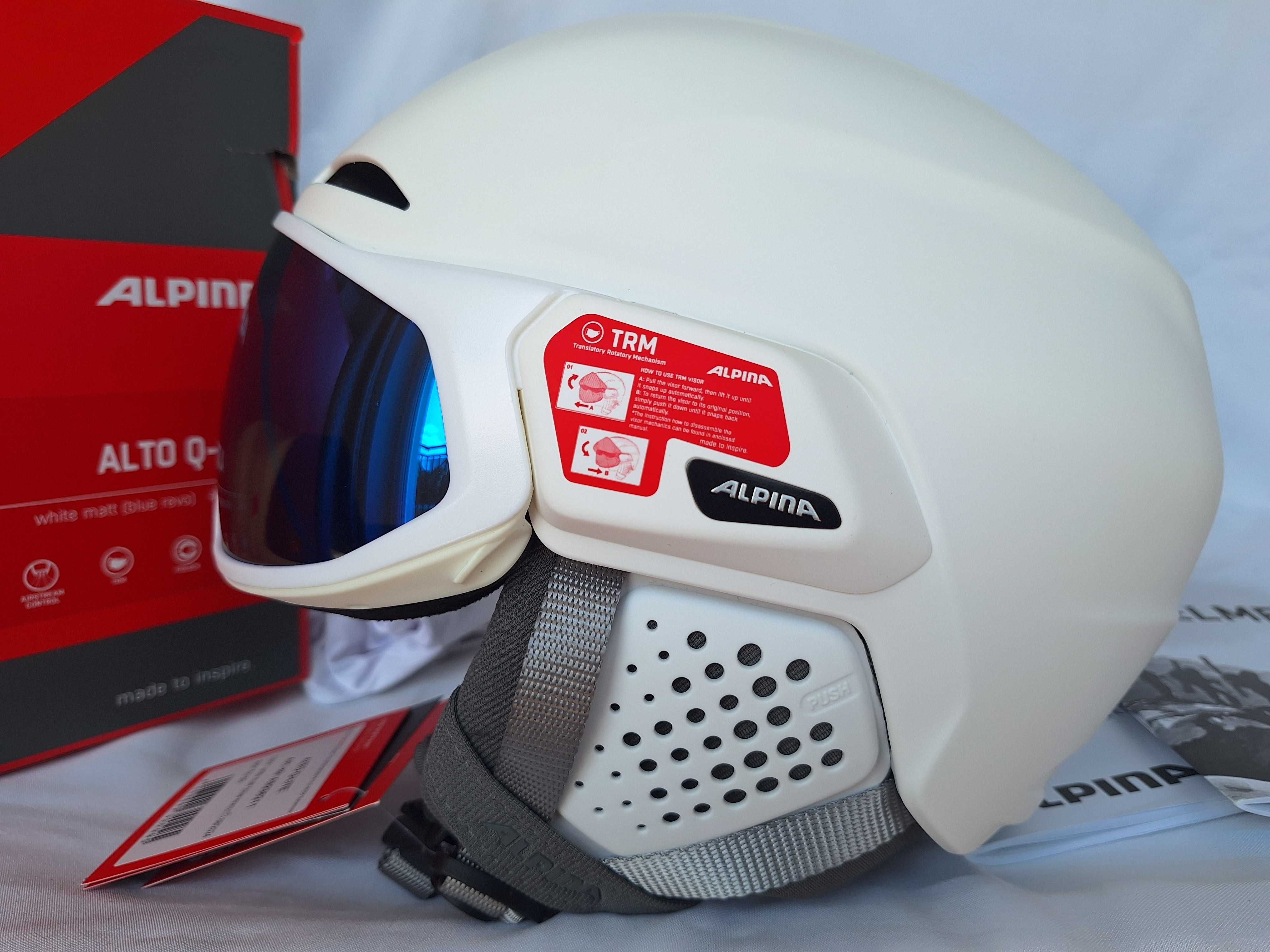 Kask narciarski Alpina Alto Q-Lite Visor White Matt M 55-59cm