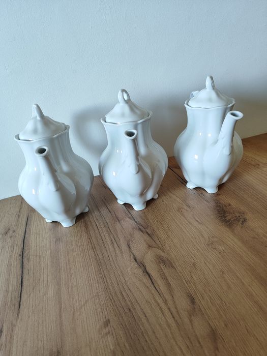 Nowy biały dzbanek imbryk z pokrywk kawa herbata porcelana 1,45 l