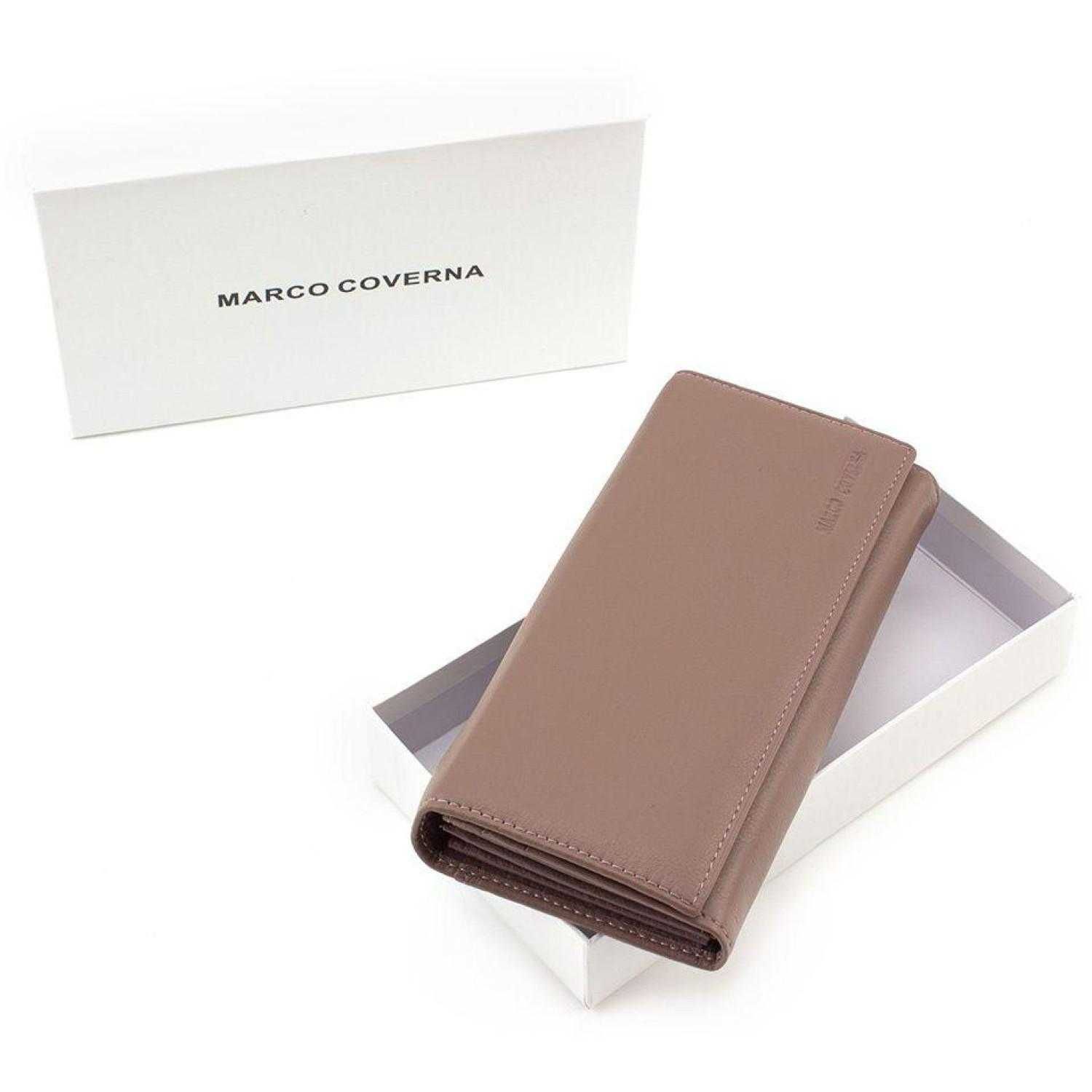 Пудровый кожаный кошелёк на магните Marco Coverna mc1413-6