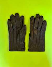 Rękawiczki skórzane męskie czarne skóra natura S-M