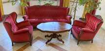 Komplet wypoczynkowy w stylu Ludwika - sofa 3os. + 2 fotele