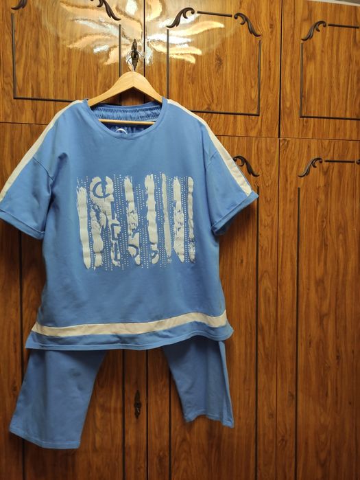 Женский костюм Ботал натуральный котон,голубой,раз-60-62 850гр Б.у.