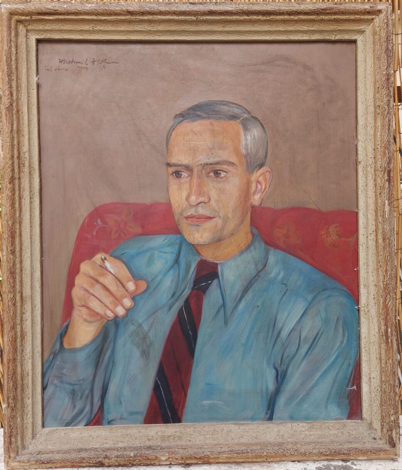 Stary Obraz Wlastimil Hofman duży portret
