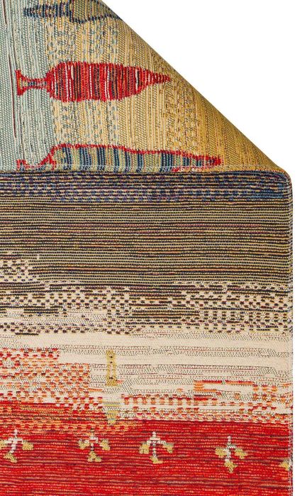 Dwustronny Dywan Kilim do Prania w Abstrakcyjny Wzór Krajobrazu 80x150