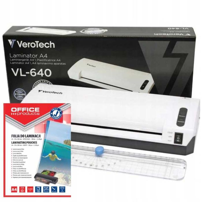 Nowy LAMINATOR A4 Laminarka Dokumentów Papieru Premium Zestaw (-20%)