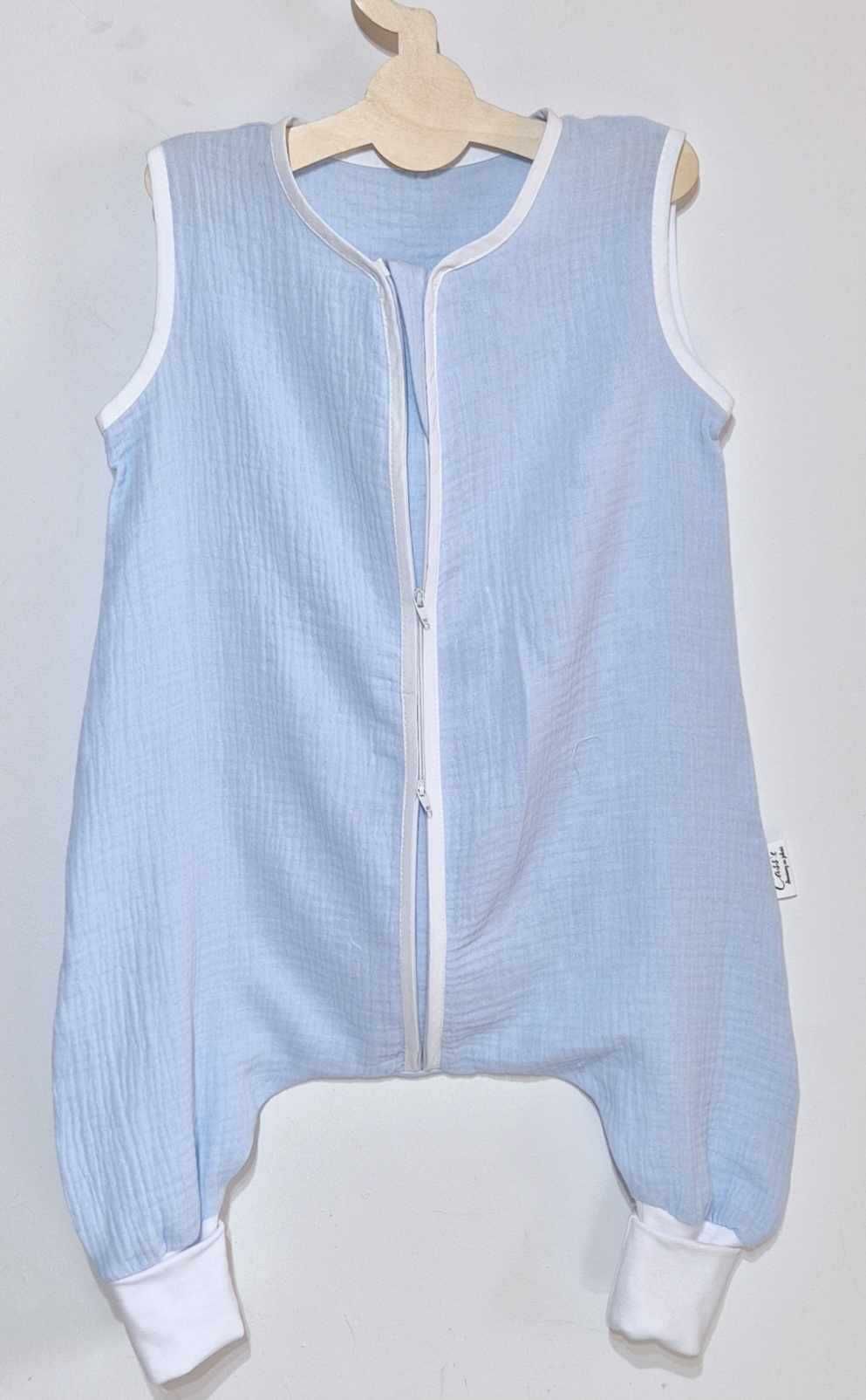 MUŚLINOWY Śpiworek z nogawkami SK  skarpety 0,5 tog r 80-86 Baby blue