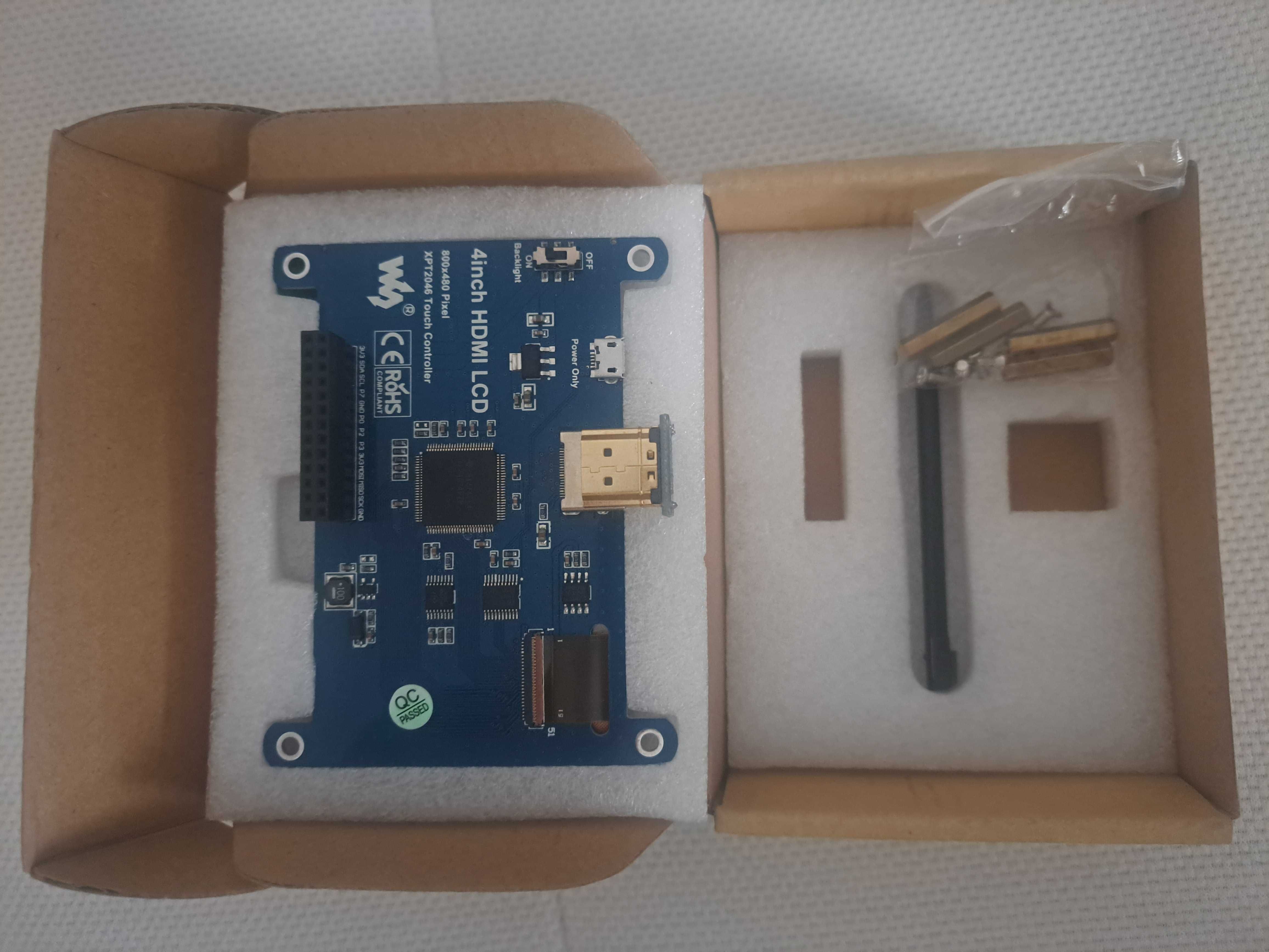 LCD RaspberryPi Ekran dotykowy 800x480 4" HDMI GPIO WSR-07602