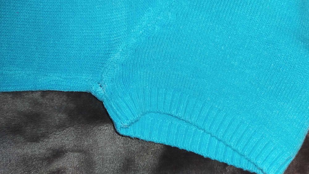 Golf damski z krótkim rękawem, niebieski r. S